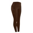 thumbnail image 4 of ZOIGHDA Leggings with Pockets for Women Belly Control Workout Sports Yoga Athletic Leggings for Women(Brown,3X-Large), 4 of 8