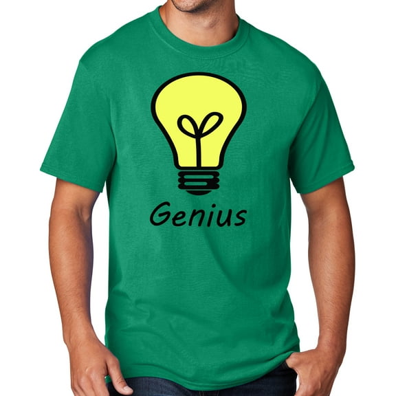 Men's Genius Lightbulb T-shirt, Large Kelly Green