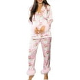 Mommy and Me Matching Christmas Pajamas Set Feather Trim PJs Set 2