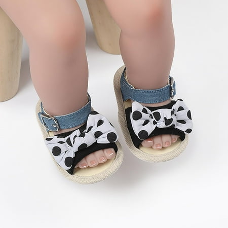 

Loopsun Baby’s First Walkers Toddler Shoes Baby Girls Cute Fashion Rhinestones Weave Hollow Out Bow Non-slip Soft Bottom Sandals Birthday Gifts for Girls Boys Children