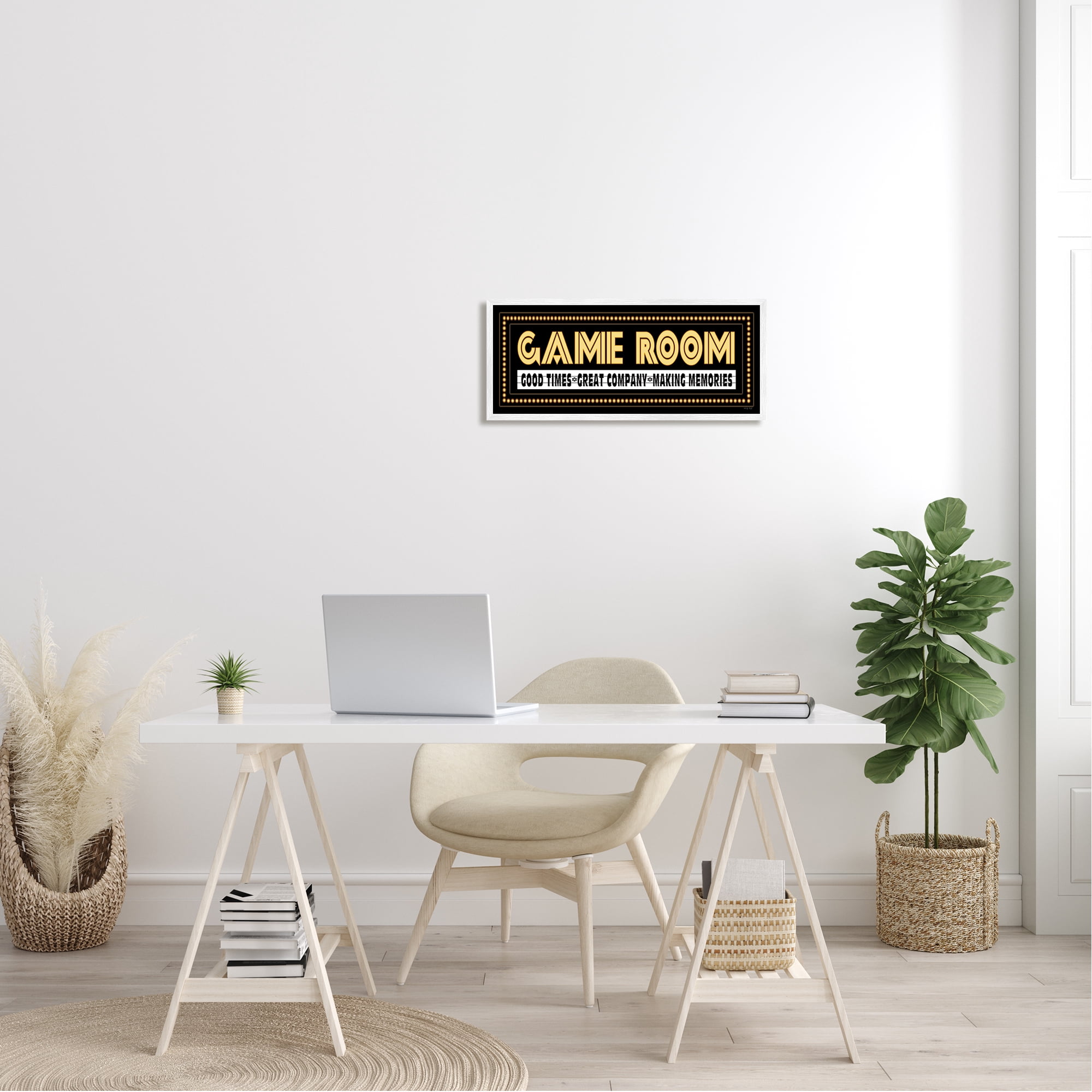 Stupell Industries Arcade Game Room Quote Vintage Style Sign , 24 x 10, Design by Cindy Jacobs