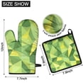 thumbnail image 6 of Green and Yellow Modern Art Geometric Kitchen Oven Mitt and Pot Holder Sets 2 Pcs for Baking, Cooking and Grilling, Heat Resistant Up To 392 °F, 6 of 7