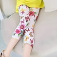 thumbnail image 2 of Summer Kids Girls Printed Capri Cropped Leggings Children Milk Silk Stretchy Shorts, 2 of 11