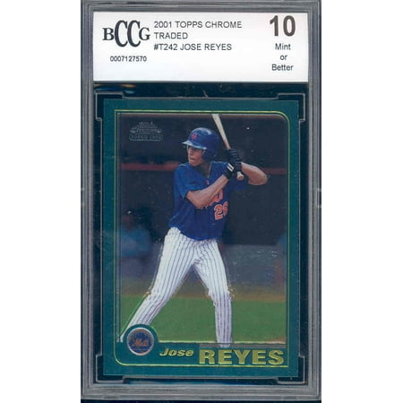1986 Jose Canseco Rookie Card - 2001 topps chrome traded #242 JOSE REYES rookie BGS BCCG 10