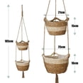 thumbnail image 2 of Cestas colgantes para plantas, cesta para plantas de pasto marino, 2 tamaños, macetas tejidas naturales, maceteros de pasto marino, cesta de almacenamiento para decoración del hogar, interior,, 2 of 5