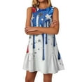 thumbnail image 2 of Floral Dress For Women, American Flag Casual Tank Sundress With Pockets 4Th Of July Boho Beach T-Shirts Round Neck Dresses Work Women Jumpsuits Dressy Party Dresses Outfits (XL, Sky Blue) ZMTing, 2 of 5