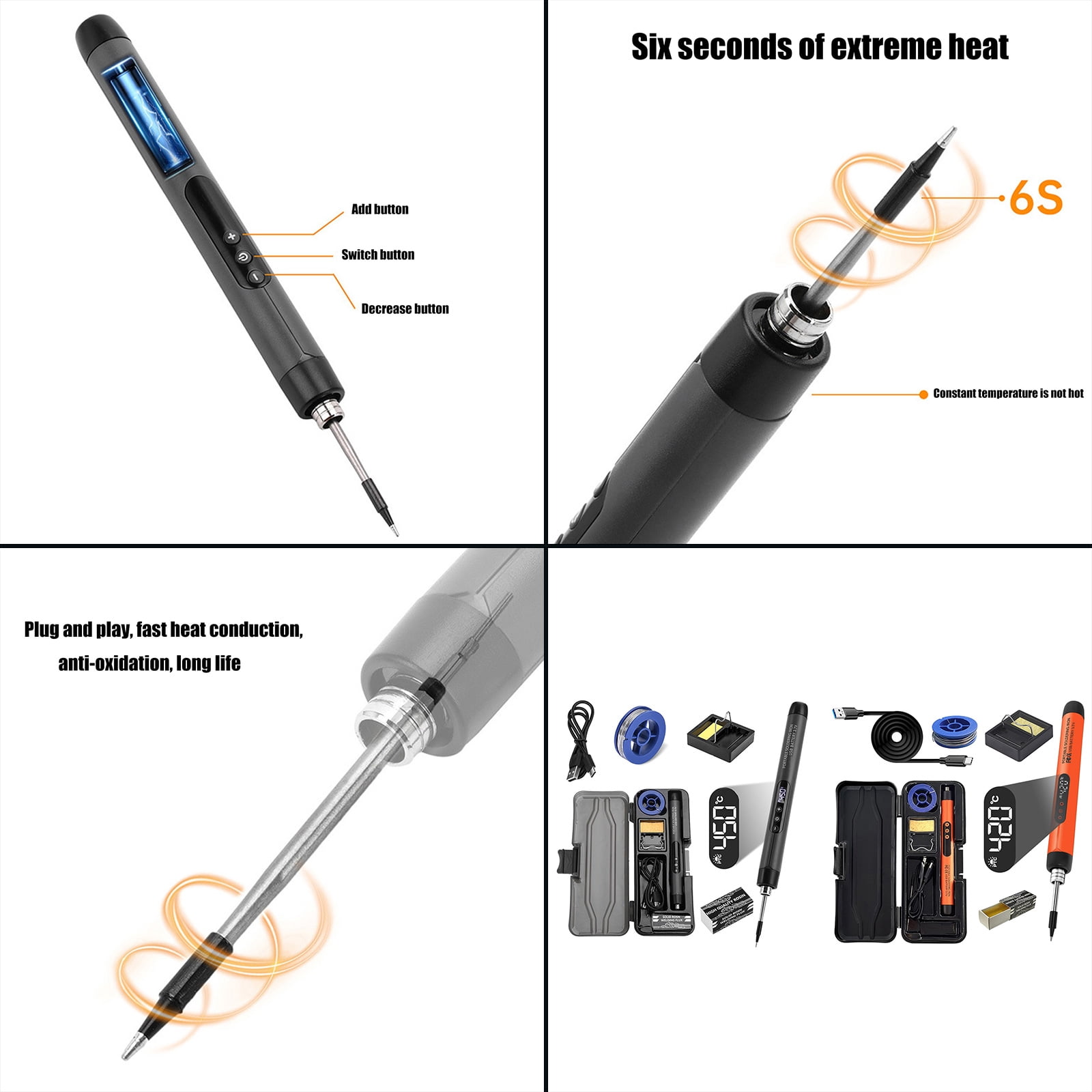 Cordless Soldering Iron Kits LED Digital Soldering Pen Kits Adjustable Temperature Soldering Kits for Home Electronic