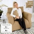 thumbnail image 2 of Jinamart Housse de Fauteuil Extensible Élastique, 1 Pce (Sable, Petit), 2 of 7