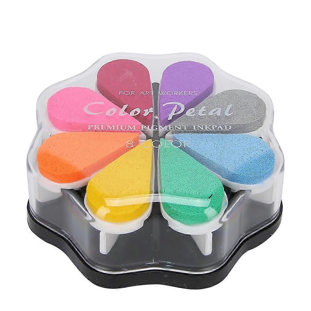 Tampon encreur coloré en forme de pétale, 8 couleurs, pour scrapbooking, agenda, peinture, accessoire 1002 Magic
