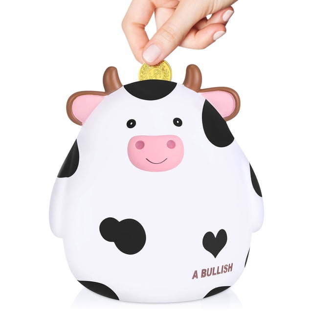 Alcancía de vaca, linda caja de ahorro de dinero para niños, alcancía, alcancía para niños, alcancía para guardar monedas para niños y niñas