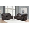 thumbnail image 2 of Greer 2-piece Upholstered Reclining Sofa Set Brown, 2 of 13