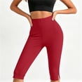thumbnail image 5 of Diufon Capri Leggings for Women High Waisted Side Slit Stretch Cropped Pants Summer Casual Capris Yoga Pant, 5 of 8
