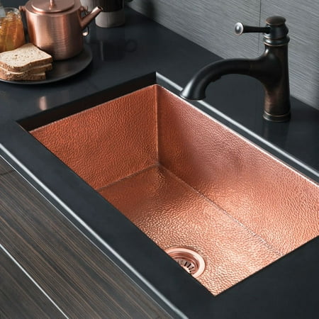 Native Trails Cocina Hammered Polished Copper 30 Inch Undermount Kitchen Sink