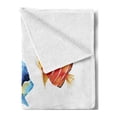 thumbnail image 2 of Fish Soft Flannel Fleece Throw Blanket, Tropical Aquarium Life Discus Fish and Goldfish in Different Patterns, Cozy Plush for Indoor and Outdoor Use, 50" x 70", Azure Blue Scarlet, by Ambesonne, 2 of 5