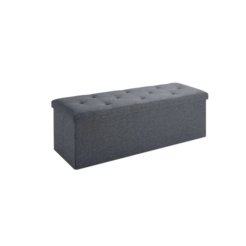43''W Folding Storage Ottoman, Foot Rest Stool with Hidden Compartment, End of Bed Storage Bench