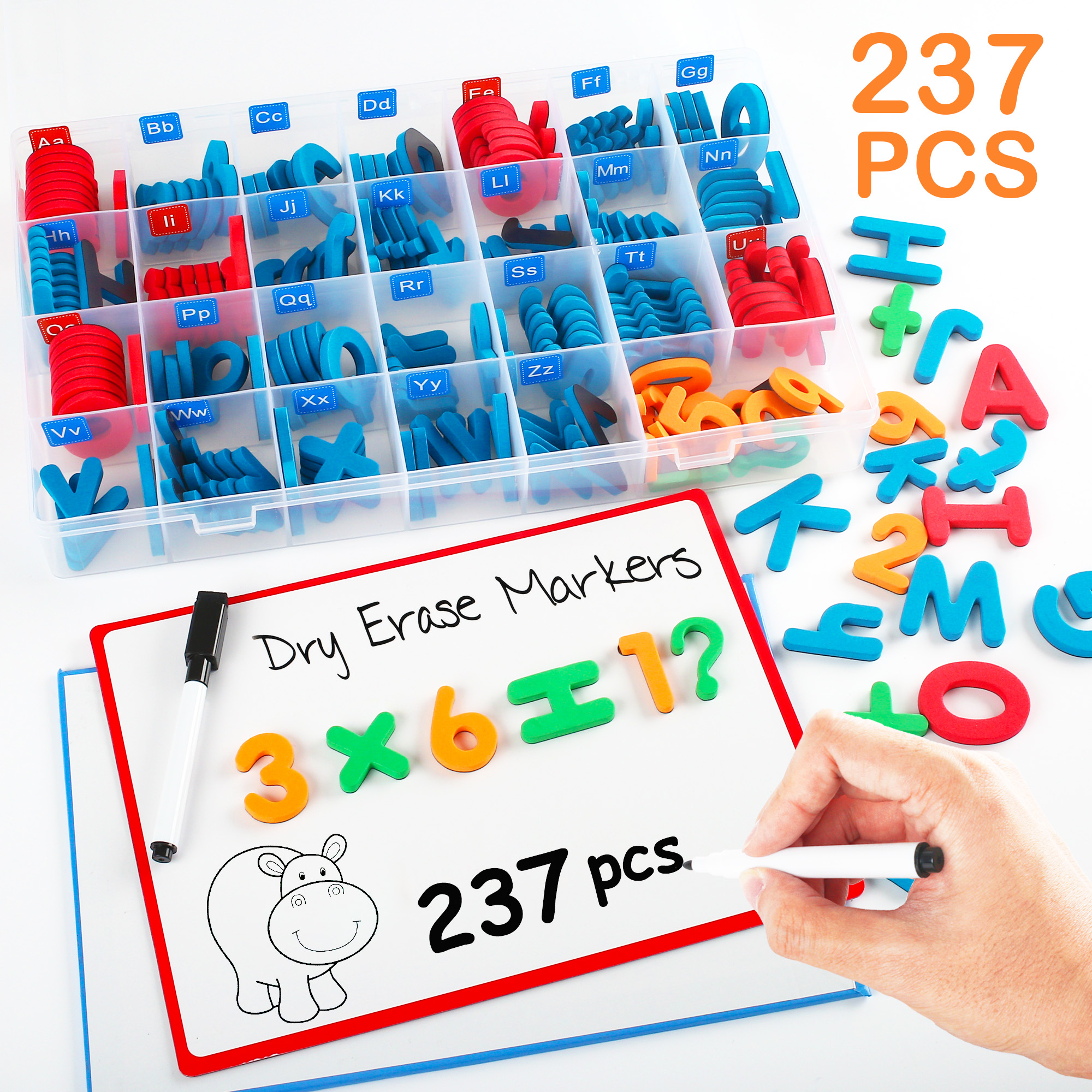 LotFancy 237 Letters and Numbers with Board Pen and Box