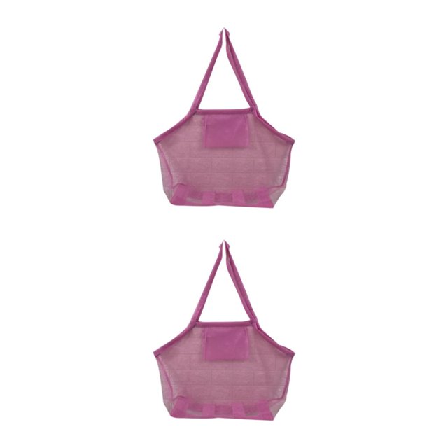 Wweixi Large Mesh Tote Bag for Beach and Swimming Pool Convenient Sand-Away Bag Pink Extra Large 2Set