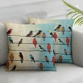 thumbnail image 2 of COMIO  Hopyeer Vintage Wood Bird Pillow Covers, Lots of Watercolor Bird Cushion Cover Square Standard Home Decorative Throw Pillow Case for Men/Women 2pc, 2 of 6