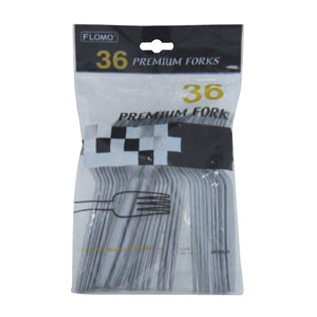 Silver Disposable Plastic Premium Forks for Party, Pack of 36