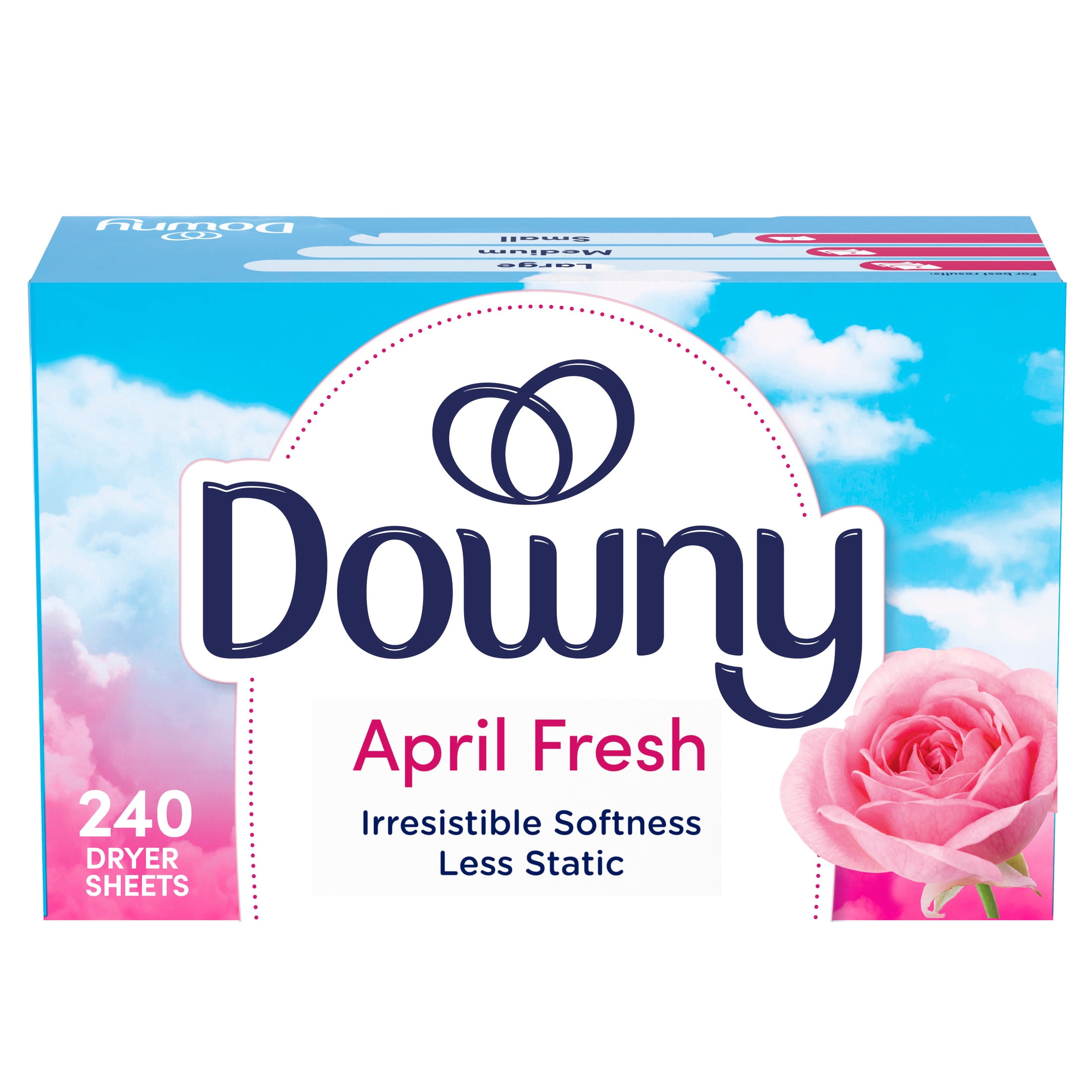 (4 pack) Downy Fabric Softener Dryer Sheets, April Fresh Scent, 240 Count
