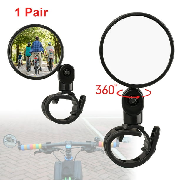 EEEKit 1 Pair Mini Rotaty Rearview Handlebar Glass Mirror Bicycle