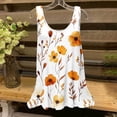 thumbnail image 2 of UPPADA Camisoles d'Été pour Femmes Col Rond Coupe Ample T-Shirts Décontractés Mode Sans Manches Vêtements de Plage Ourlet Fluide Chandails à Enfiler Hauts Plage Boho Vêtements Soldes Femmes Aujourd'hui Liquidation Orange,m, 2 of 5