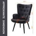 thumbnail image 5 of Button-Tufted Upholstered Chair, SYNGAR Modern Dining Room Bedroom Accent Chair, Elegant Velvet Office Chair with Armrest, Backrest and Solid Wood Legs, Comfy Sofa Chair for Home Office, Black, 5 of 7