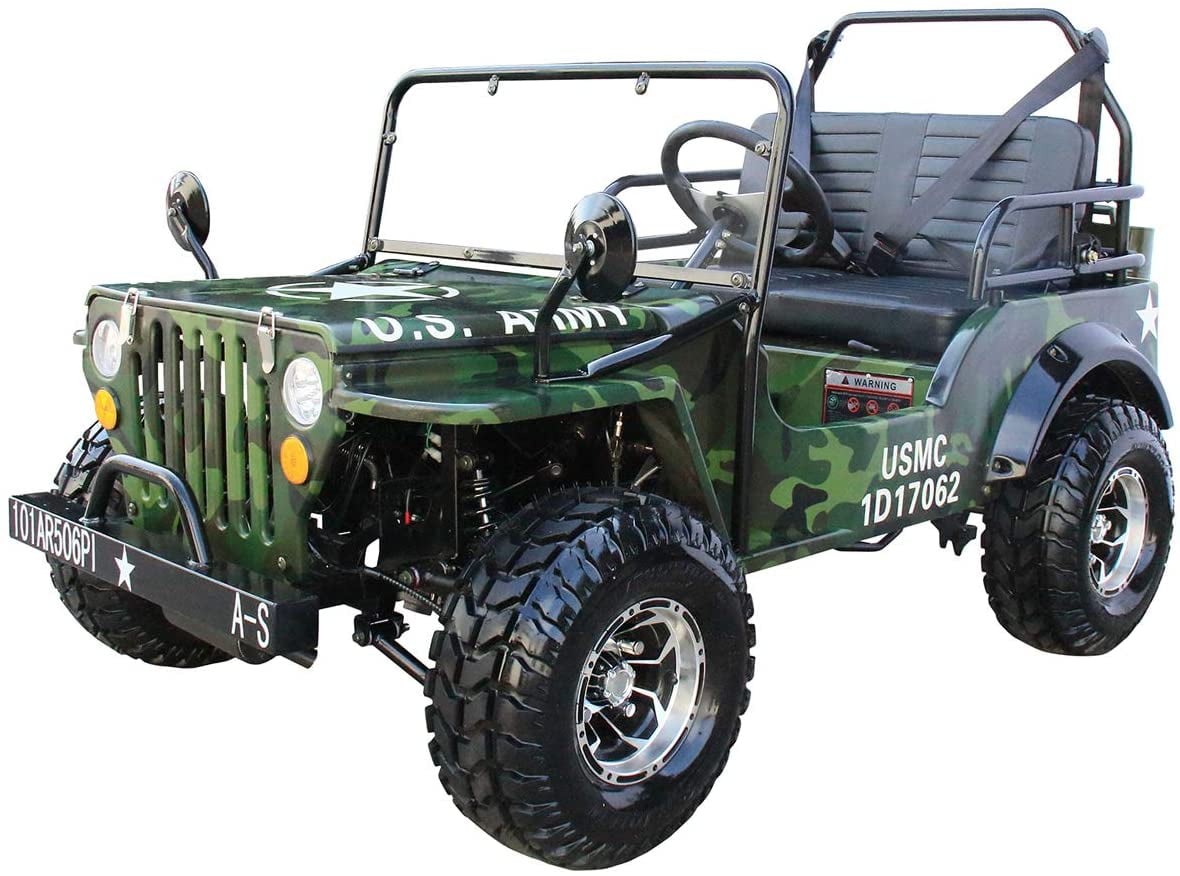 Ricky-power-sports RPS 2 Seater 125cc 7.75HP Gasoline Go-Kart - Camo Green