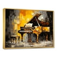 thumbnail image 2 of Designart "Jazzed Keys In Yellow And Black Piano I" Music Floater Framed Wall Art Living Room, 2 of 5