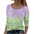 thumbnail image 1 of T-shirts à Manches Longues Col Rond pour Femmes Hauts Tunique Imprimée Florale Tendance Hauts Décontractés Amples Confortables Chandails en Molleton Blouses, 1 of 5