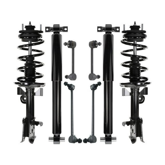 Front and Rear Shock Strut Coil Spring Sway Bar Link Kit - 8-Piece - Compatible with 2009 - 2015 Honda Pilot 2010 2011 2012 2013 2014