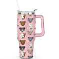 thumbnail image 2 of Stylish Dog Pattern Travel Mug - 40oz Leakproof Tumbler with Straw & Handle - Ideal Gift for Women Who Love Puppies, 2 of 7