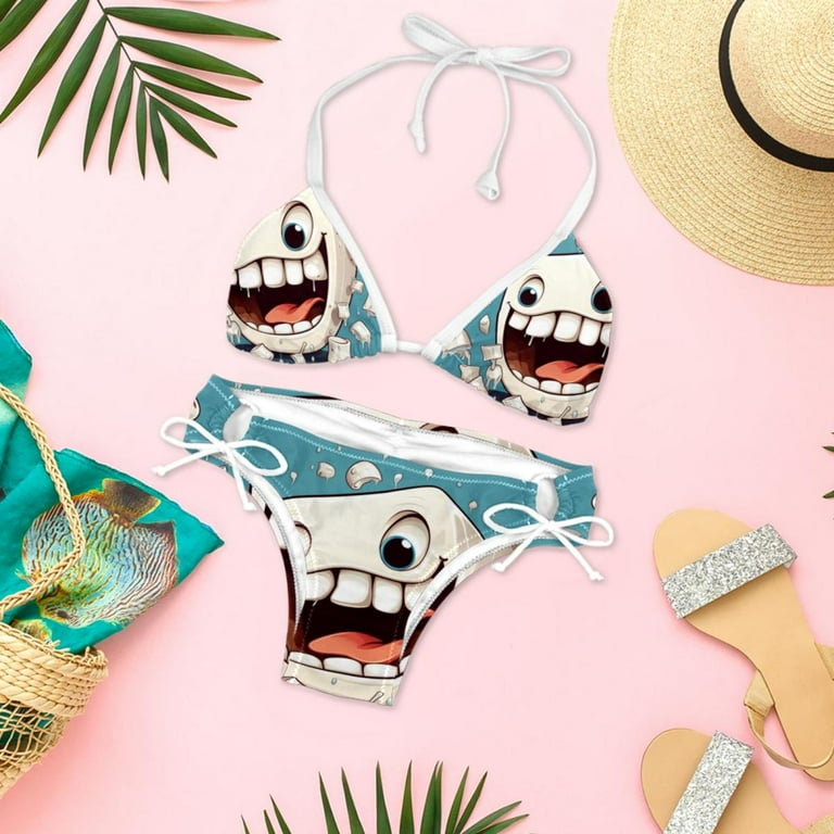 Tiny teeth Detachable Sponge Adjustable Strap Bikini Set Two-Pack