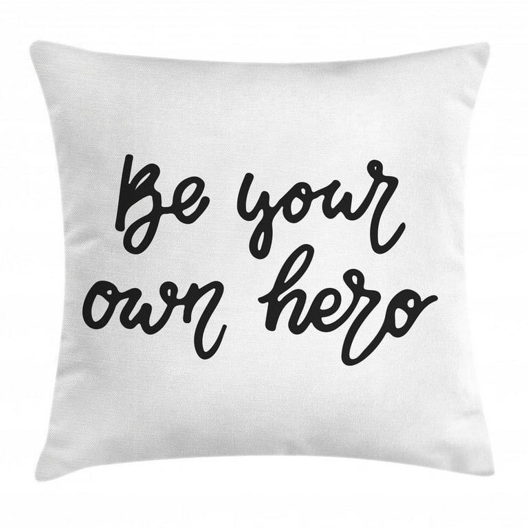 Grey slogan cushion cheap