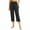 Black, variant on Capri Pants for Women Wide Leg Capri Pants with Pockets Belly Control Yoga Capris Plus Size Cropped Pants