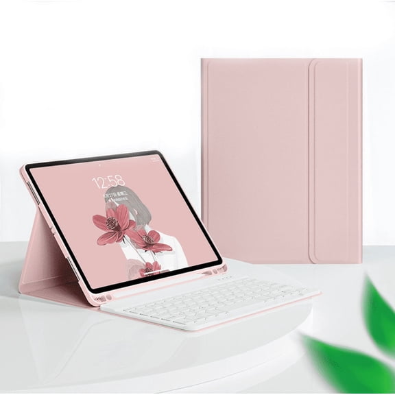 Zhenbaotian 10.9" Slim Protective Tablet Case with Detachable Wireless Keyboard, Pink