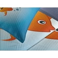 thumbnail image 4 of Ambesonne Shark Quilted Bedspread Set 3 Pcs, Little Fish Wearing Fin, Queen Size, Violet Blue Grey Orange, 4 of 5