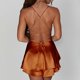thumbnail image 4 of Vestido midi sexy de color liso y corte ajustado para mujer - Cuello en V, lazo delantero, tirantes finos, espalda abierta - Playa/Fiesta/Cóctel - S-L, 4 of 6