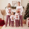 thumbnail image 3 of Nibbcoa Christmas Family Pajamas Matching Set Elk Print T-shirt with Plaid Pants, 3 of 10