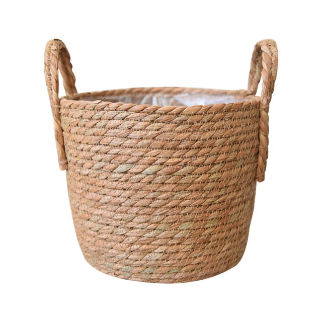 Woven Seagrass Plant Basket Wicker Belly Basket Planter Indoor with