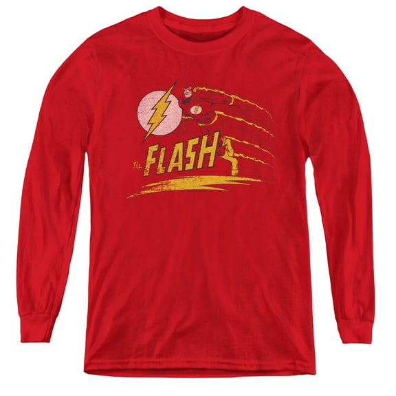 Dc Flash - Like Lightning - Youth Long Sleeve Shirt - X-Large
