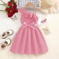 thumbnail image 6 of Spazoro Girls Midi Cold Shoulder Dresses, A-Line Crew Neck Short Sleeve Solid Casual Summer Dresses for Girls Pink Size 5-6, 6 of 7