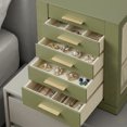 thumbnail image 6 of LEDREM 360° Rotating Jewelry Box Organizer with 5 Drawers, Vertical Earring Storage, 8.7 x 6.3 x 11 Inches, Olive Green, 6 of 6