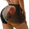 thumbnail image 2 of Wukai Elephant Sunset in Kenya Print Pack Biker Shorts for Women Yoga Workout Gym Running Scrunch Active Shorts-Small, 2 of 8