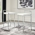 thumbnail image 3 of Signature Design by Ashley Madanere Contemporary Tall Upholstered Stool with Metal Frame, 2 Count, White & Chrome, 3 of 9