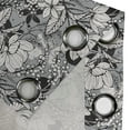 thumbnail image 5 of Ambesonne Floral Grommet Curtain, Frangipani Mimosa Lotus, 50" x 63", Black White Pale Grey, 5 of 6