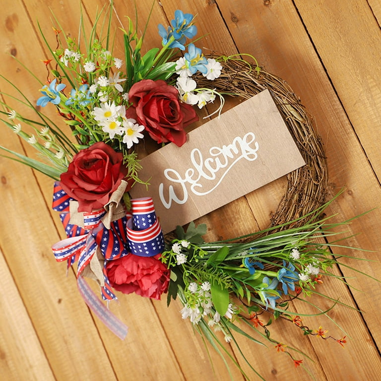 Huge Memorial Day Savings! Boovnll Patriotic Wreath, 16