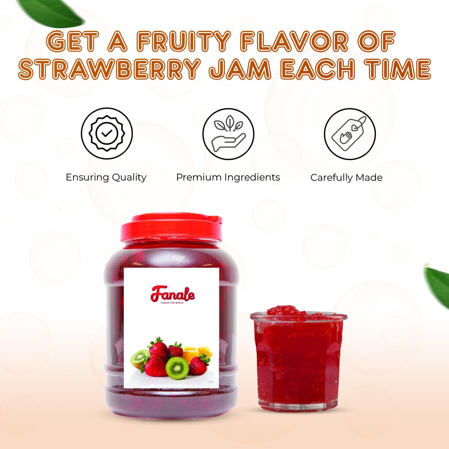 Fanale Premium Strawberry Flavoring Jam for Bubble Tea, Smoothies, Slushes, and Desserts, 10 lb