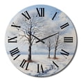 thumbnail image 4 of Designart "Embrace of Winter in the Forest Landscape I" Landscapes Oversized Wall Clock, 4 of 5
