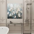thumbnail image 4 of Wall Art Prints, White Floral Framed Canvas Prints for Bedroom Living Room Bathroom Office, Spring Abstract Oil Painting Plant Gallery Wrap Wall Art Poster for Gifts Home Decor 12"x12", 4 of 9